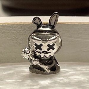 Grim Reaper Bunny Bracelet Charm Sterling Silver Two Tone